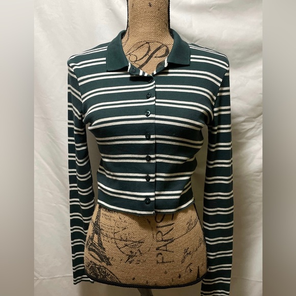 Urban Outfitters Crop striped polo - Picture 1 of 4